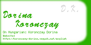 dorina koronczay business card